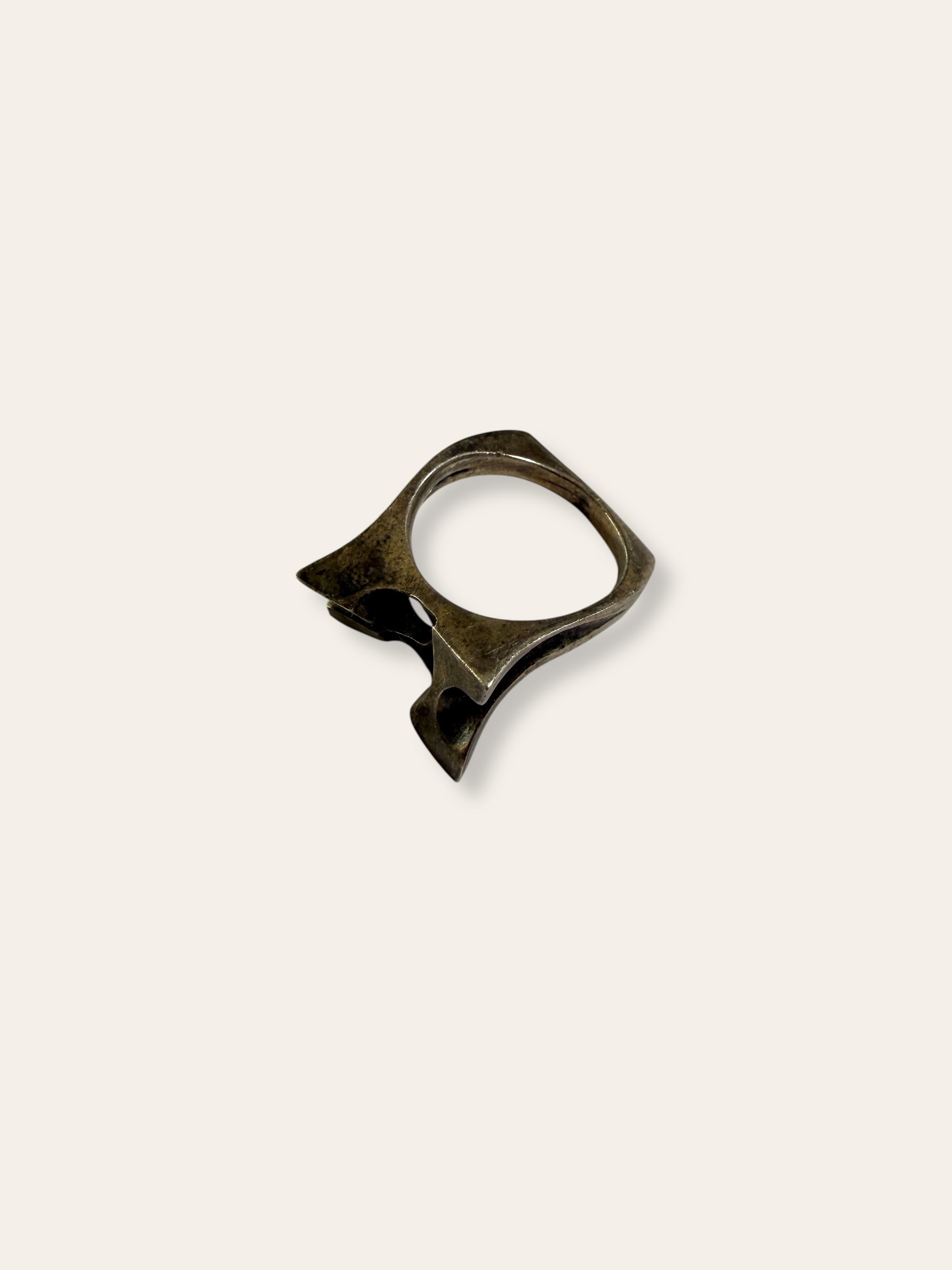 Vintage Modernist Sterling Silver Ring Size 7.5