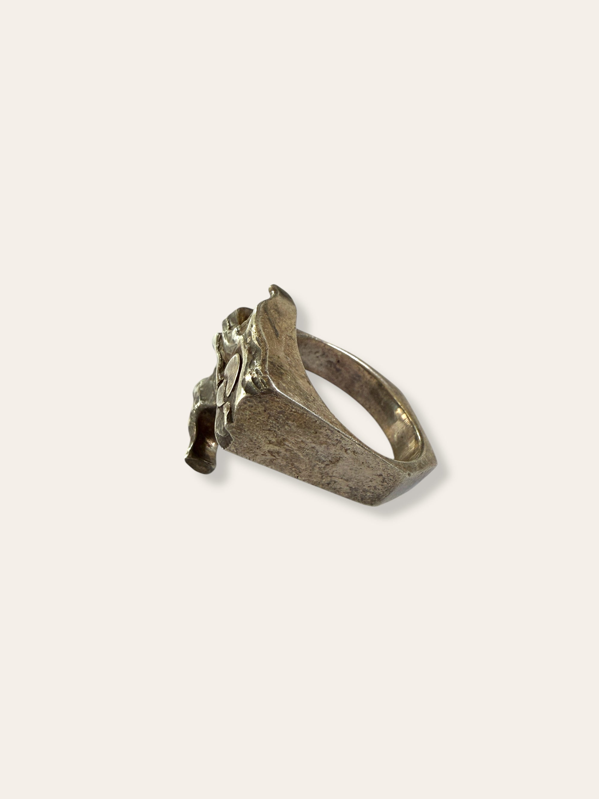 Vintage Modernist Sterling Silver Statement Ring Size 9.5