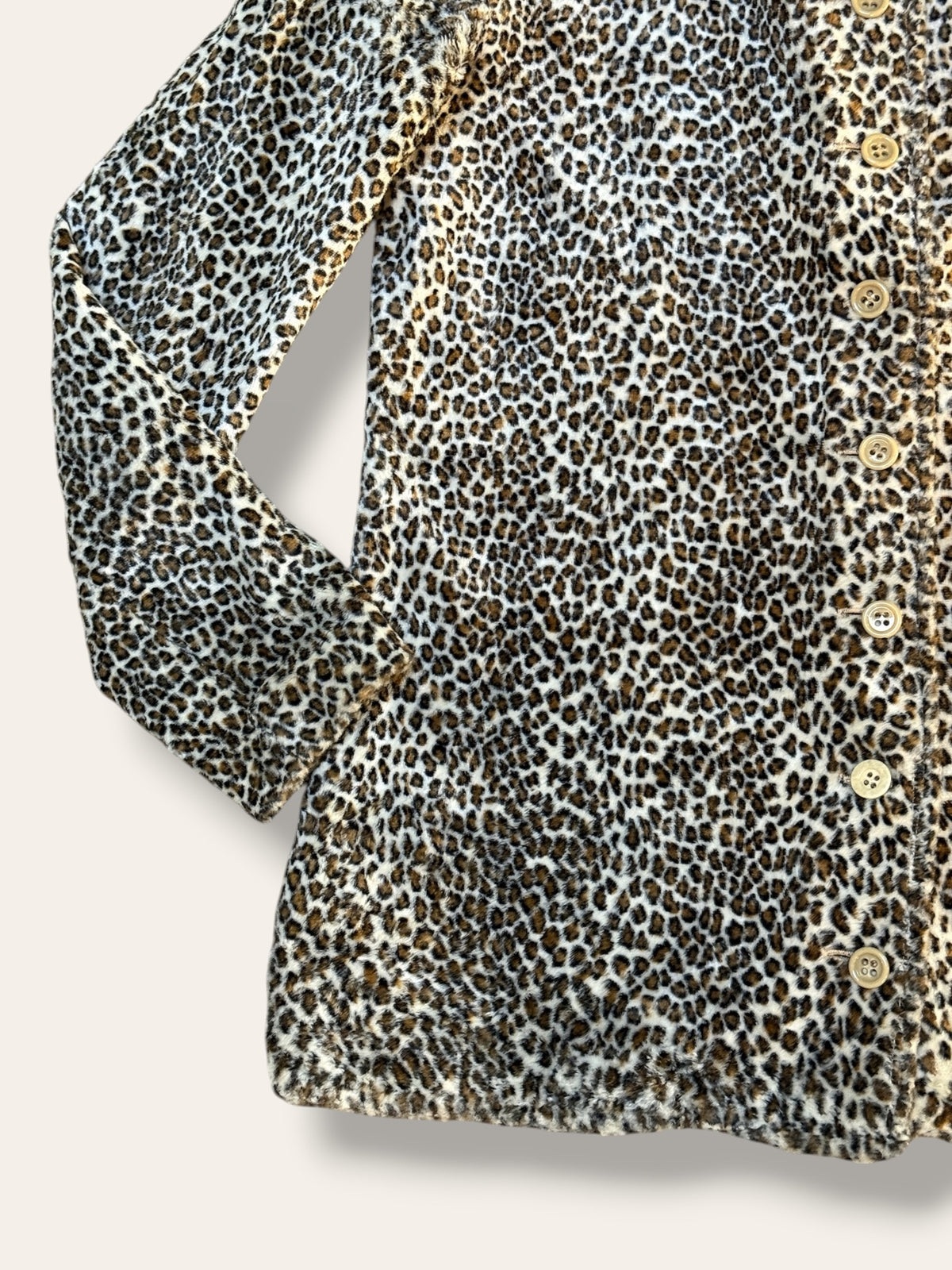 Vintage 1960s Leopard Print Faux Fur Shirt Jacket | Chuck Howard Boutique Clothing
