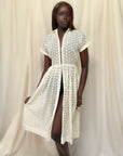 Vintage 1940’s Cotton Eyelet Sun Dress | Open Front  | Romantic Heirloom Cover