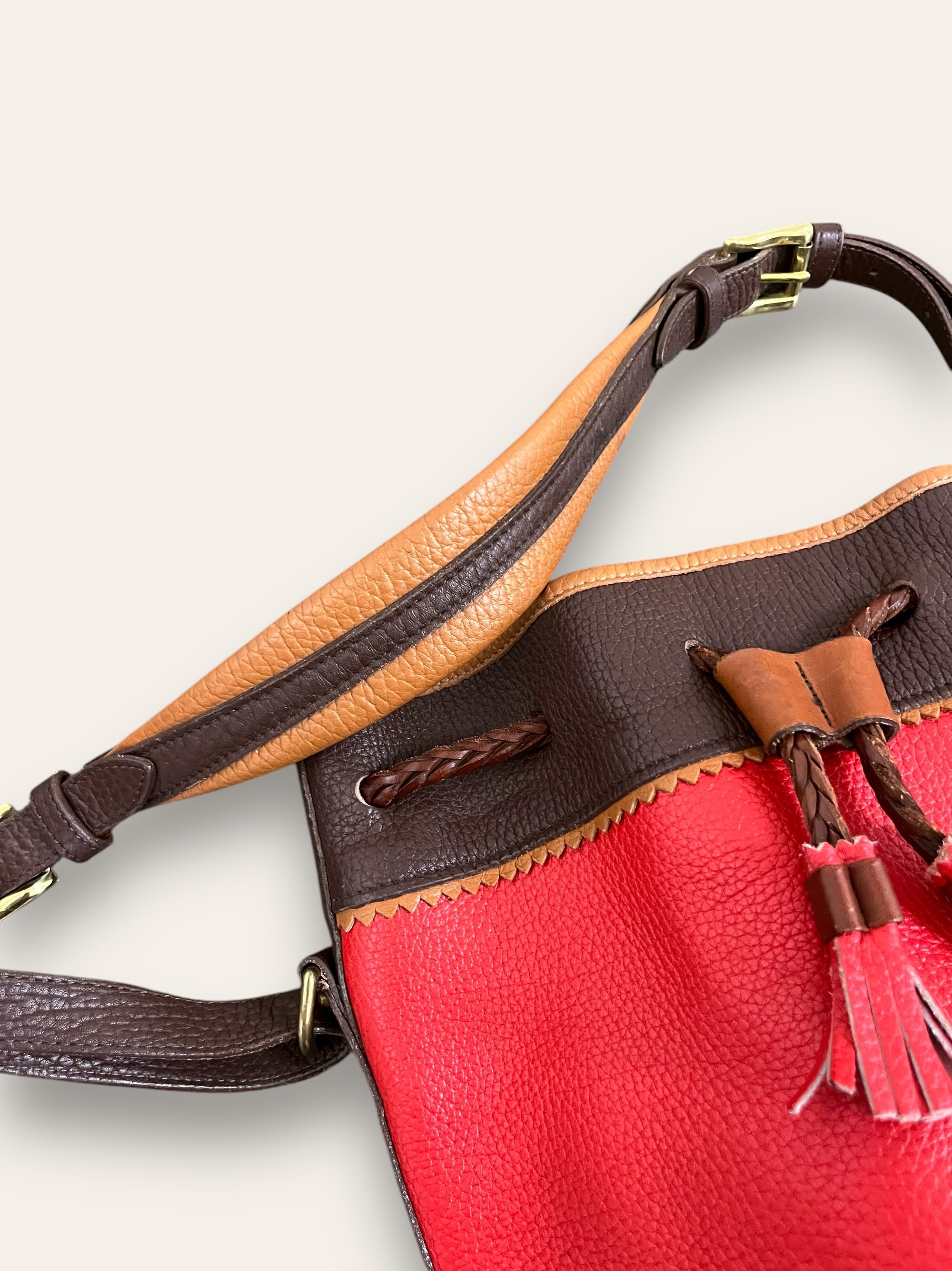 Vintage 1990’s Red Dooney & Bourke Bucket Leather Bag