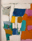 Vintage 1950s Bassett Mid-Century Modern Abstract Painting | Vintage MCM Painting