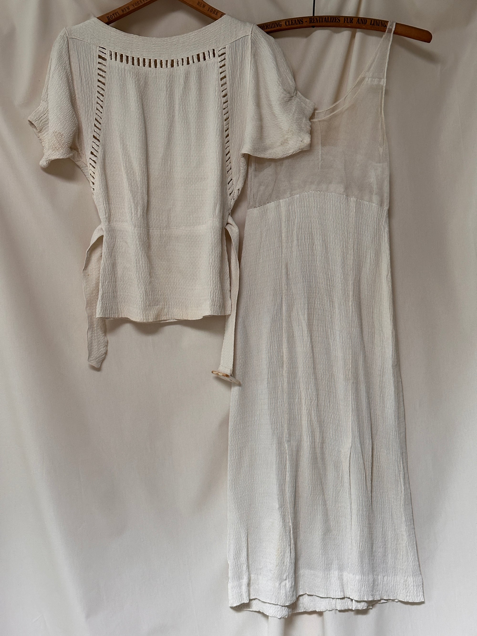 Vintage 1930’s Crinkle Rayon Crepe Dress Suit