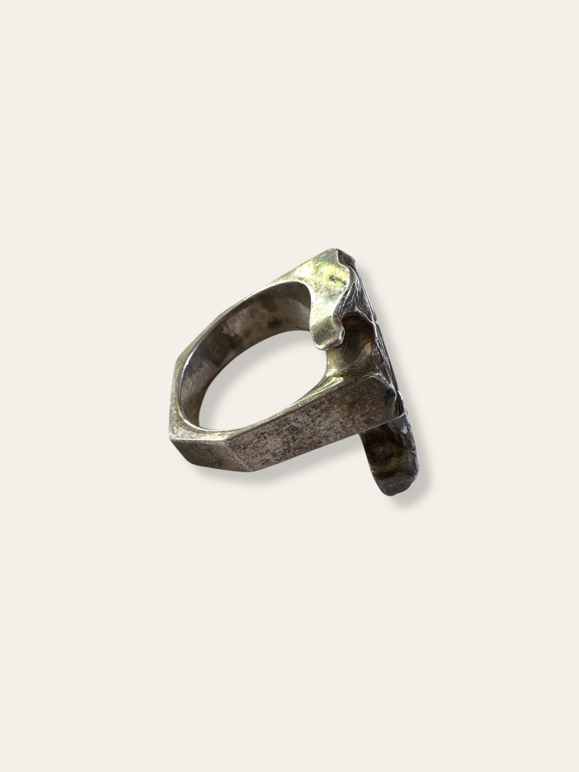 Vintage Modernist Sterling Silver Statement Ring Size 9.5