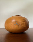 Vintage Signed Hand Turned Elm Fork Turquoise Inlay Burl Wood Bowl | Live Edge Natural Art Turned Vessel
