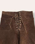 Vintage 1970’s Suede North Beach Leather Lace-Up Pants | Western Flare Trousers W:27