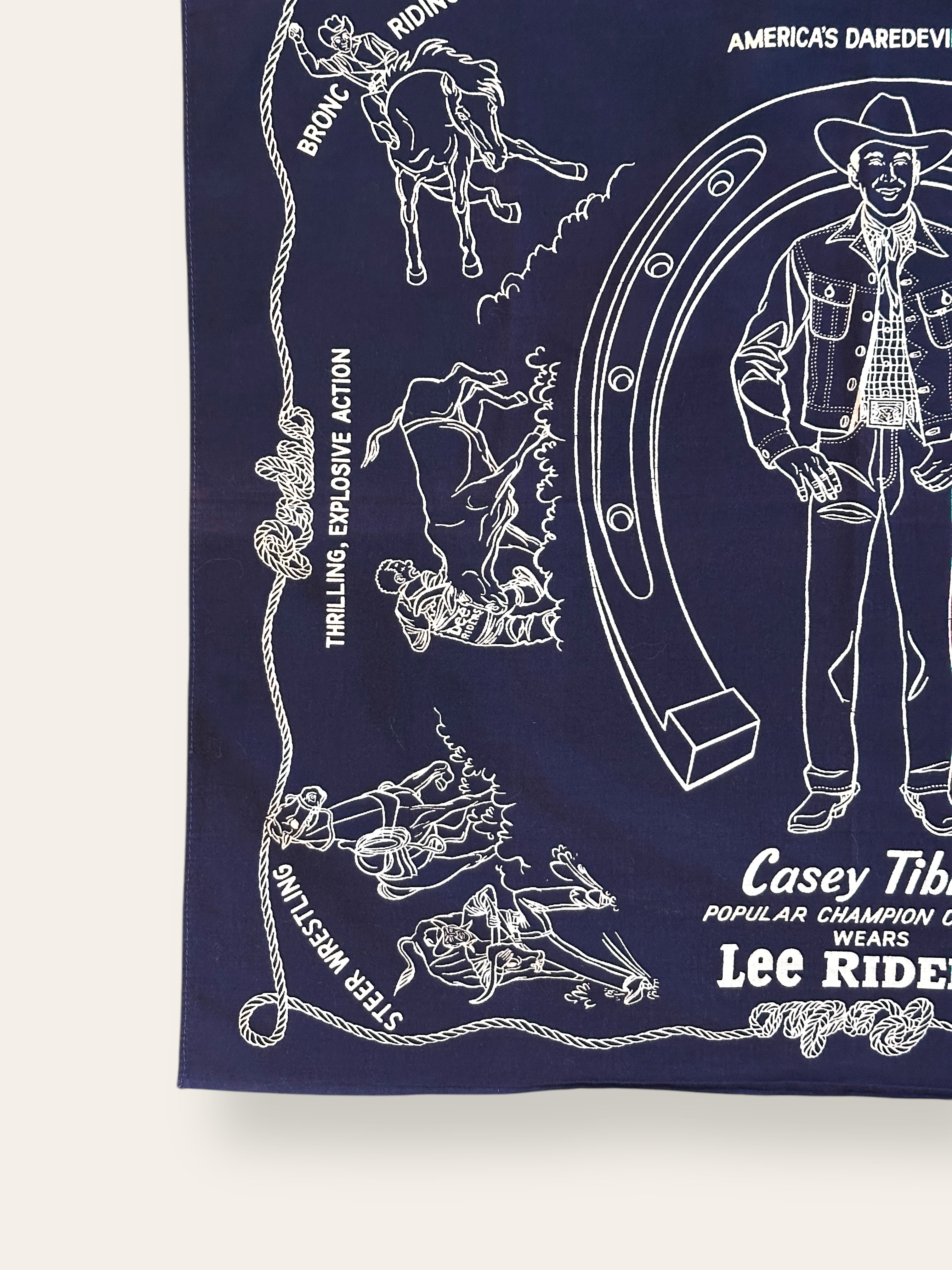 小物 Lee 50s cowboy bandanna Vintage 1950's LEE Riders Casey Tibbs Rodeo Bandana