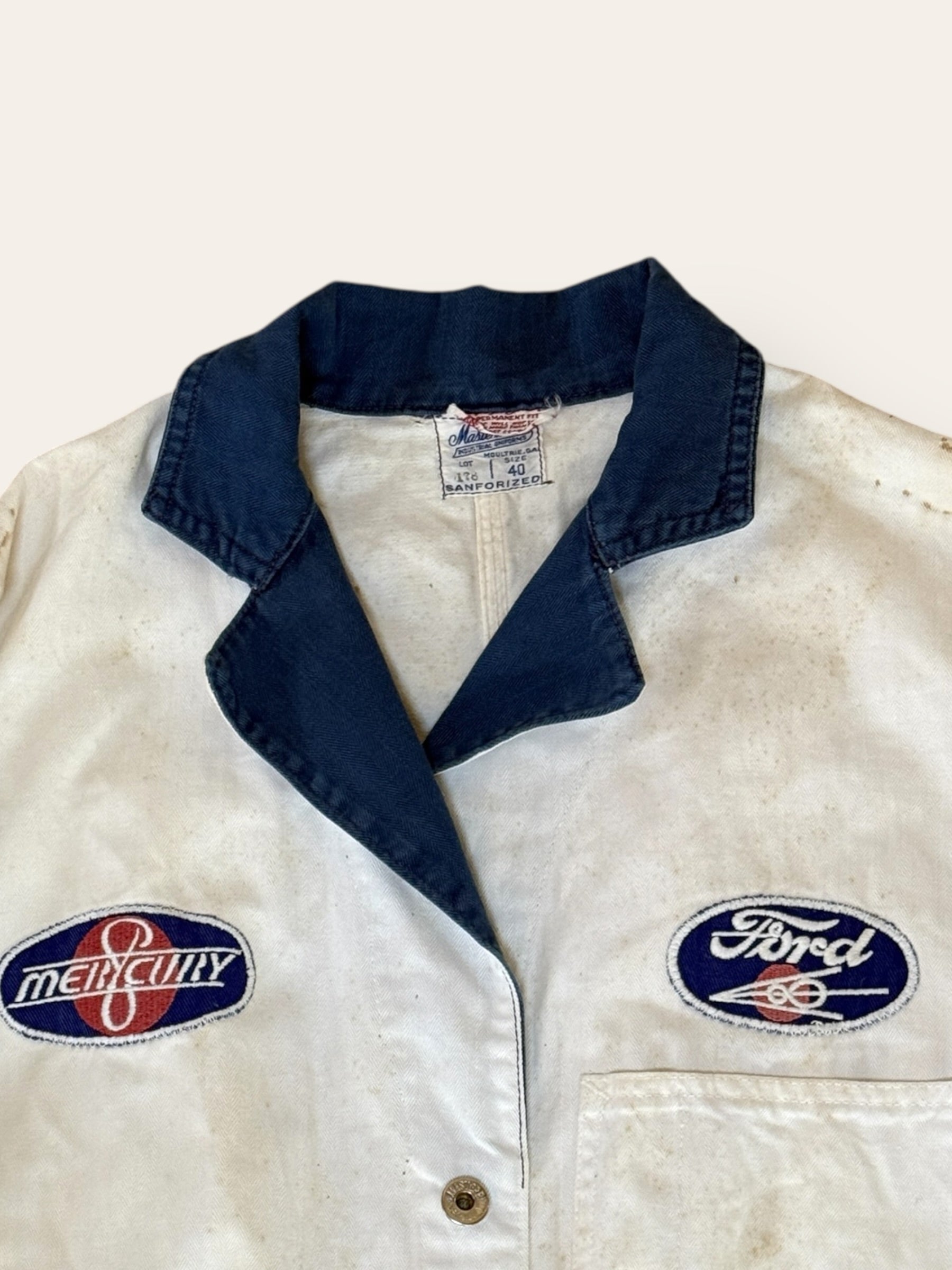 1940s Ford Mechanic Jacket | Vintage Workwear Auto Shop Coat