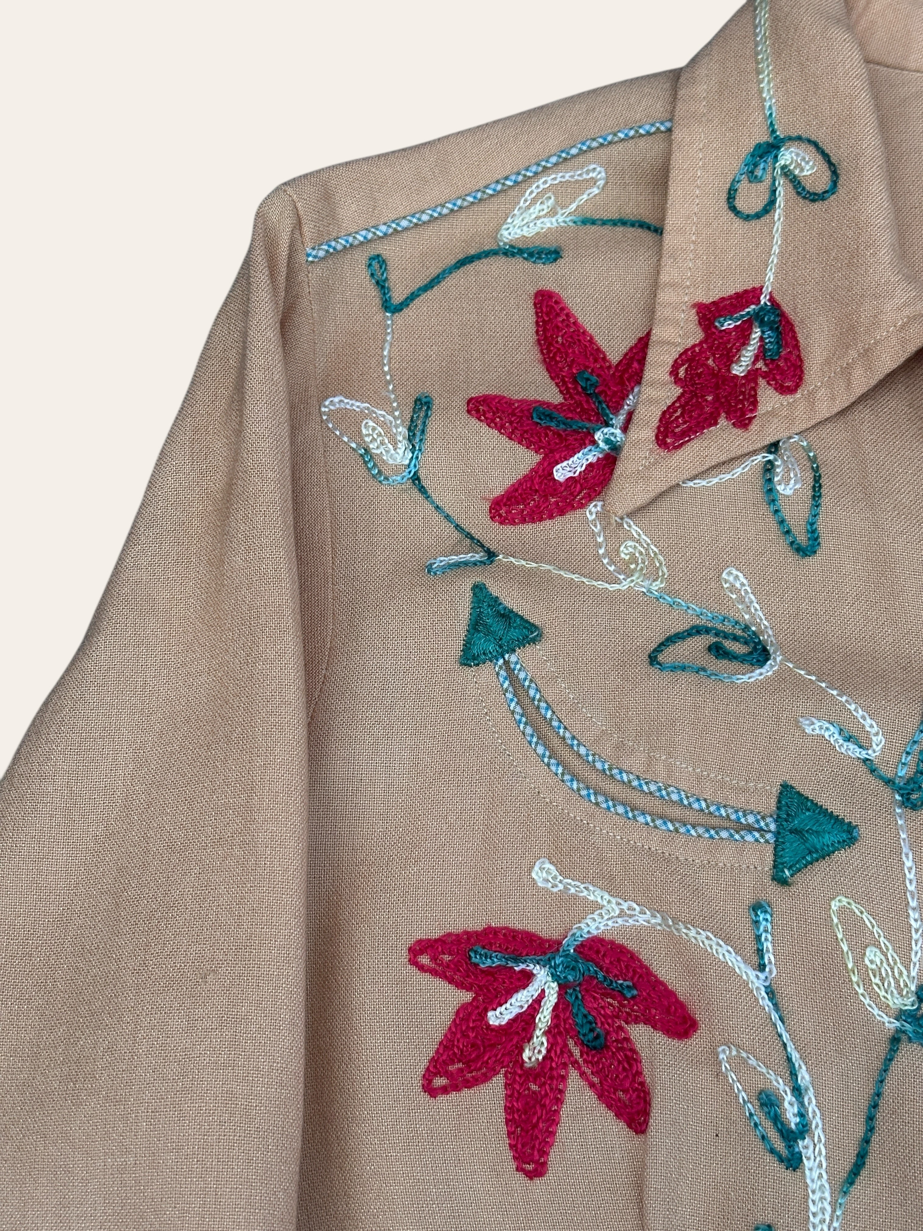 Vintage 1950's California Ranchwear Embroidery Western Shirt