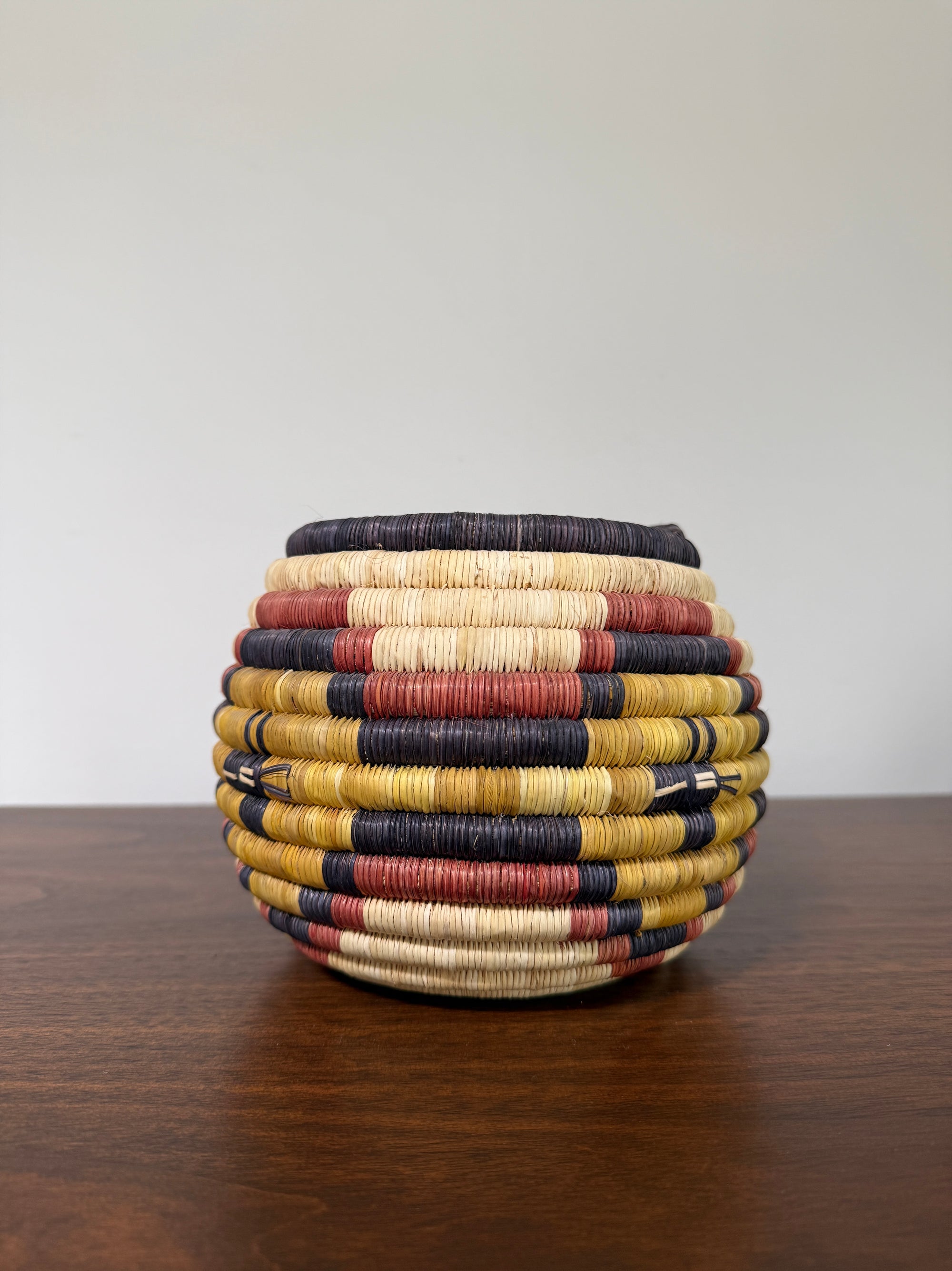 Vintage 1960s Hopi Coiled Pictorial Bowl Handmade Basket | Hopi Native American Basket