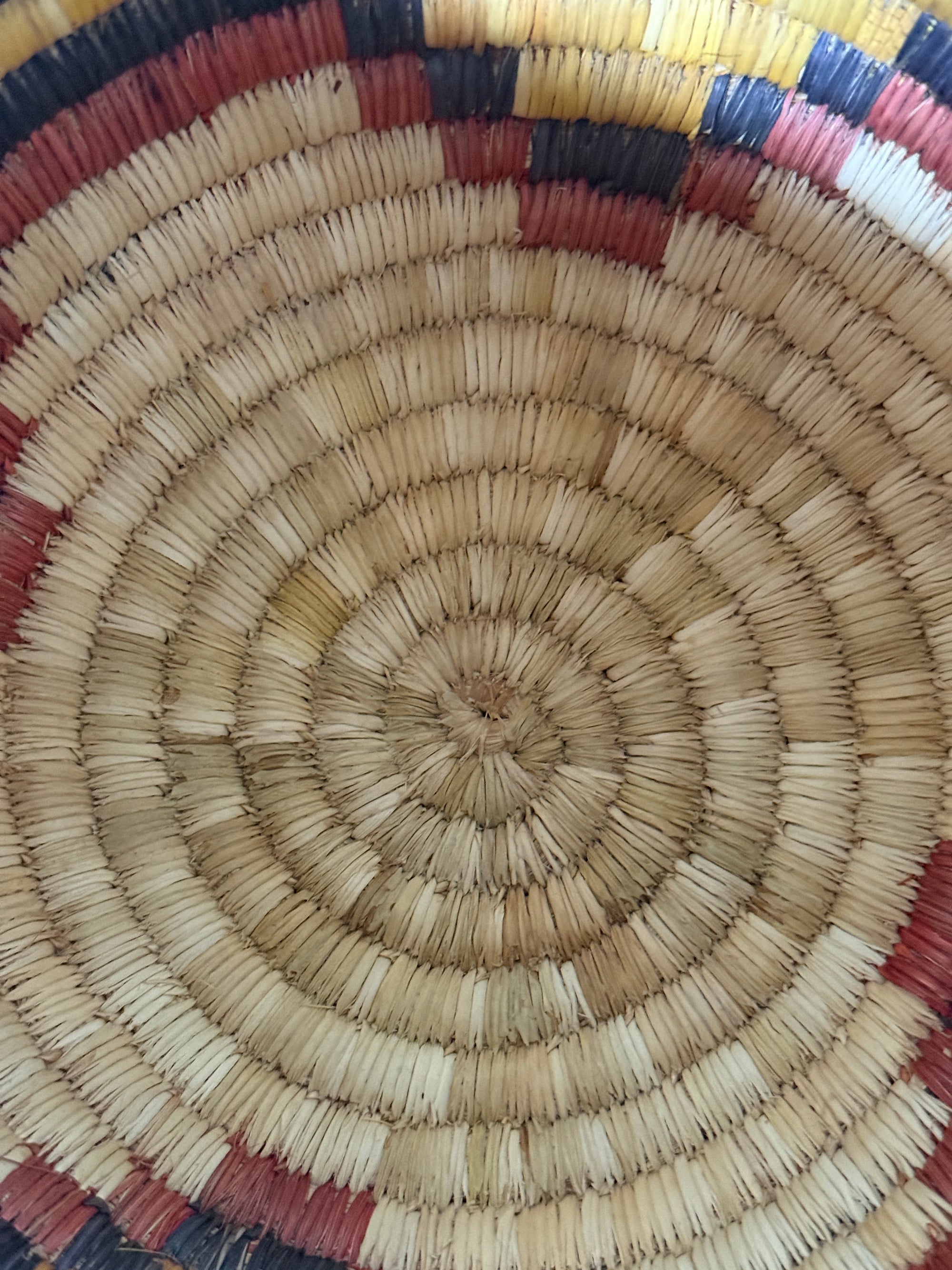 Vintage 1960s Hopi Coiled Pictorial Bowl Handmade Basket | Hopi Native American Basket