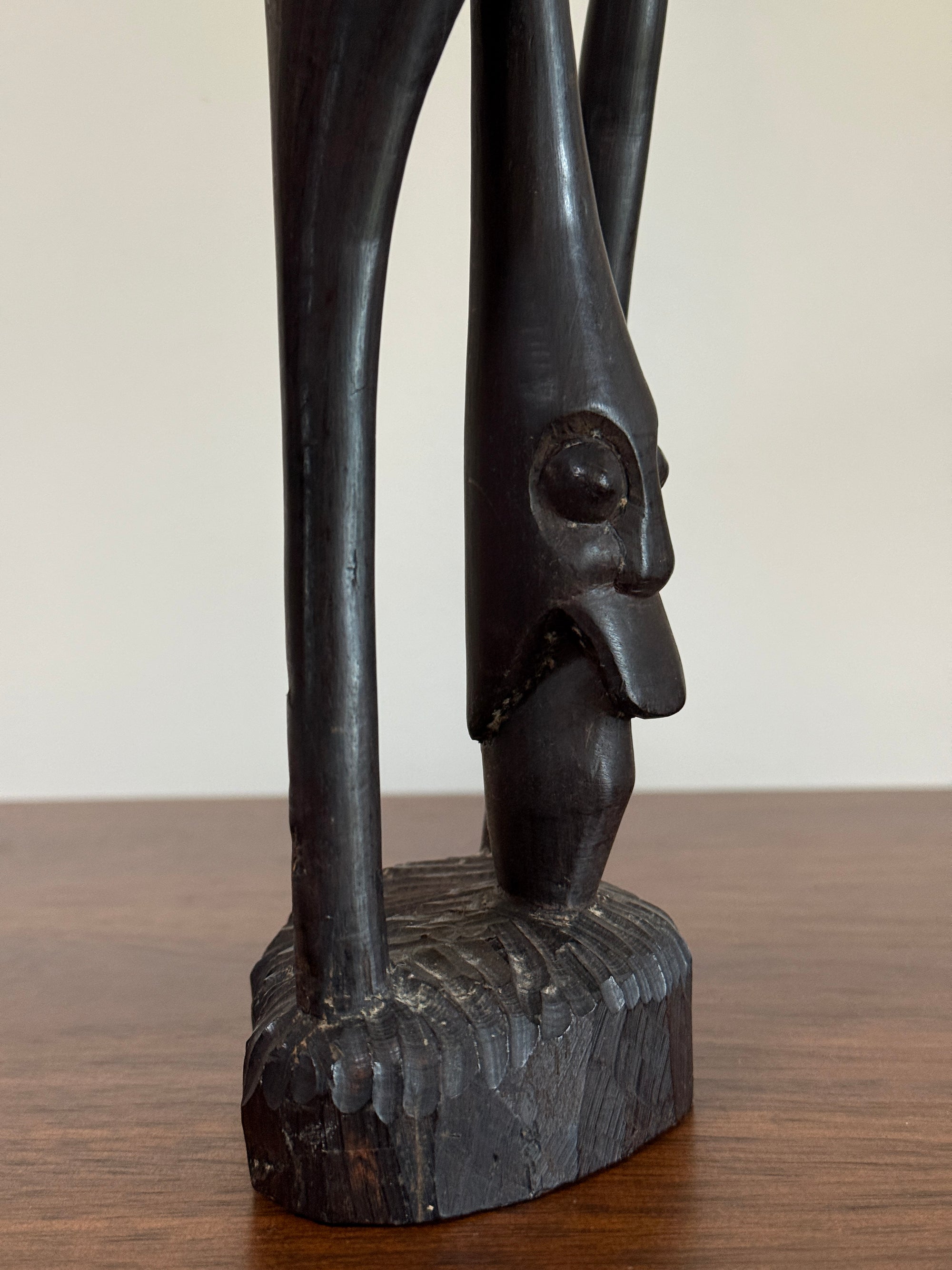 Vintage 1960s Mid-Century Modern Makonde Shetani Spirit Sculpture | Hand-Carved African Blackwood (Mpingo Ebony)