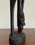 Vintage 1960s Mid-Century Modern Makonde Shetani Spirit Sculpture | Hand-Carved African Blackwood (Mpingo Ebony)