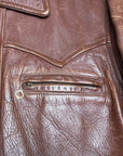 Vintage 1940s Horsehide Leather Jacket | Half Belt Leather Jacket