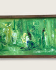 Vintage 1960s Mid-Century Modern Abstract Bar Scene Panoramic Painting | MCM Signed B. Gregor 1965