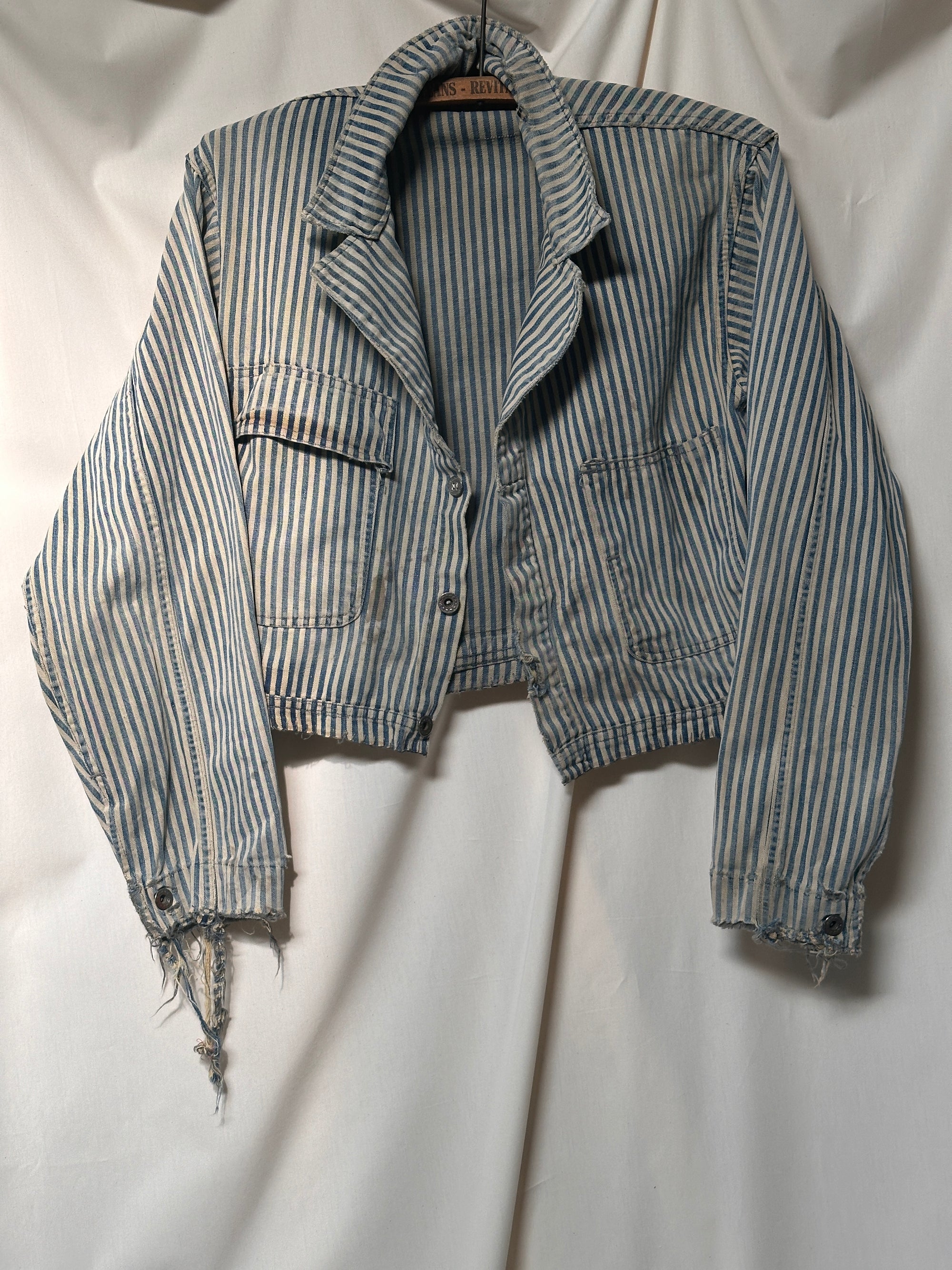 Vintage 1940’s Railroad Engineer Stripe Denim Jacket