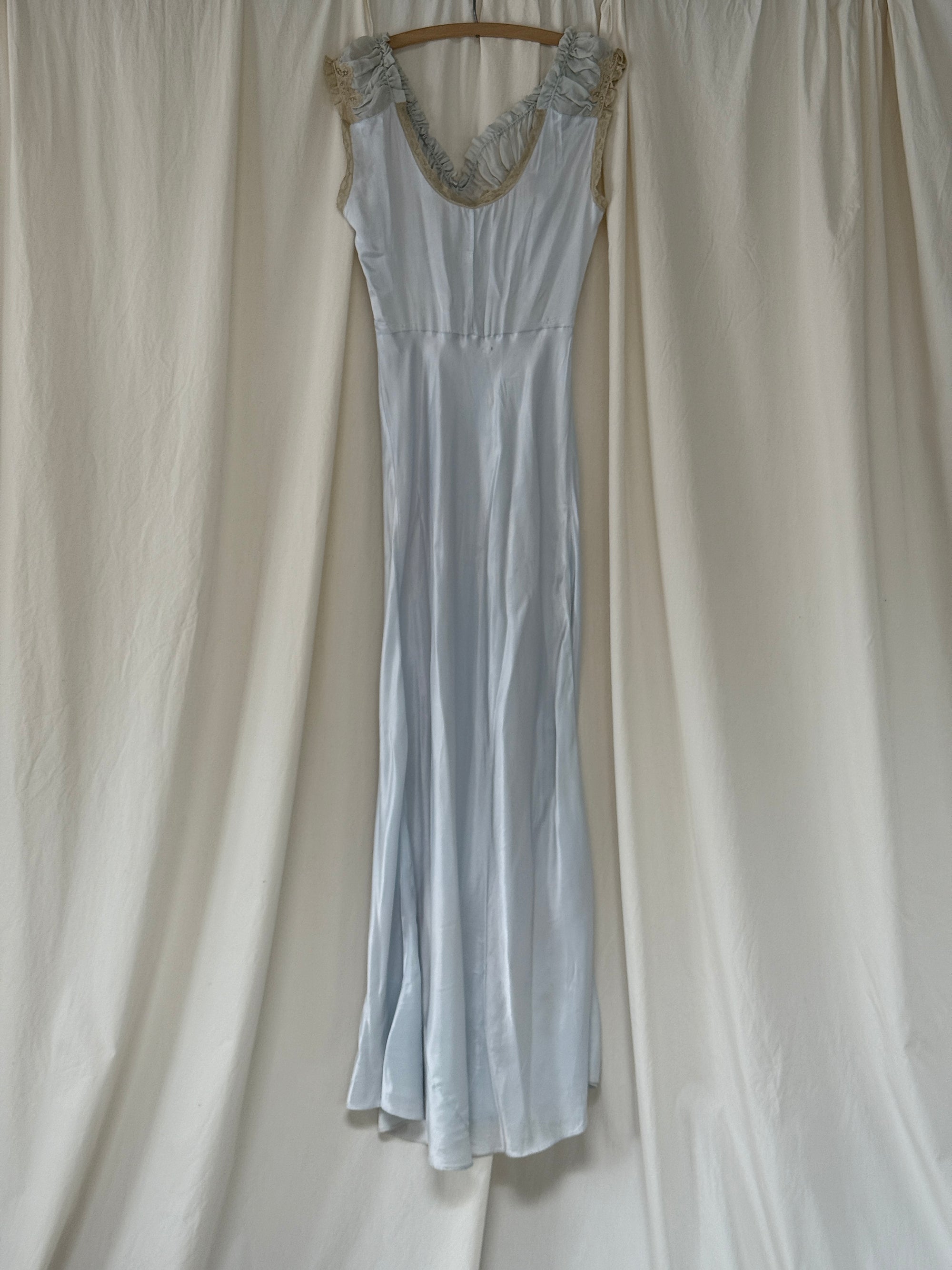 Vintage 1930’s Silk &amp; Lace Slip Dress | Bias Cut Gown