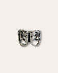 925 Sterling Silver Smile Now Cry Later Statement Ring