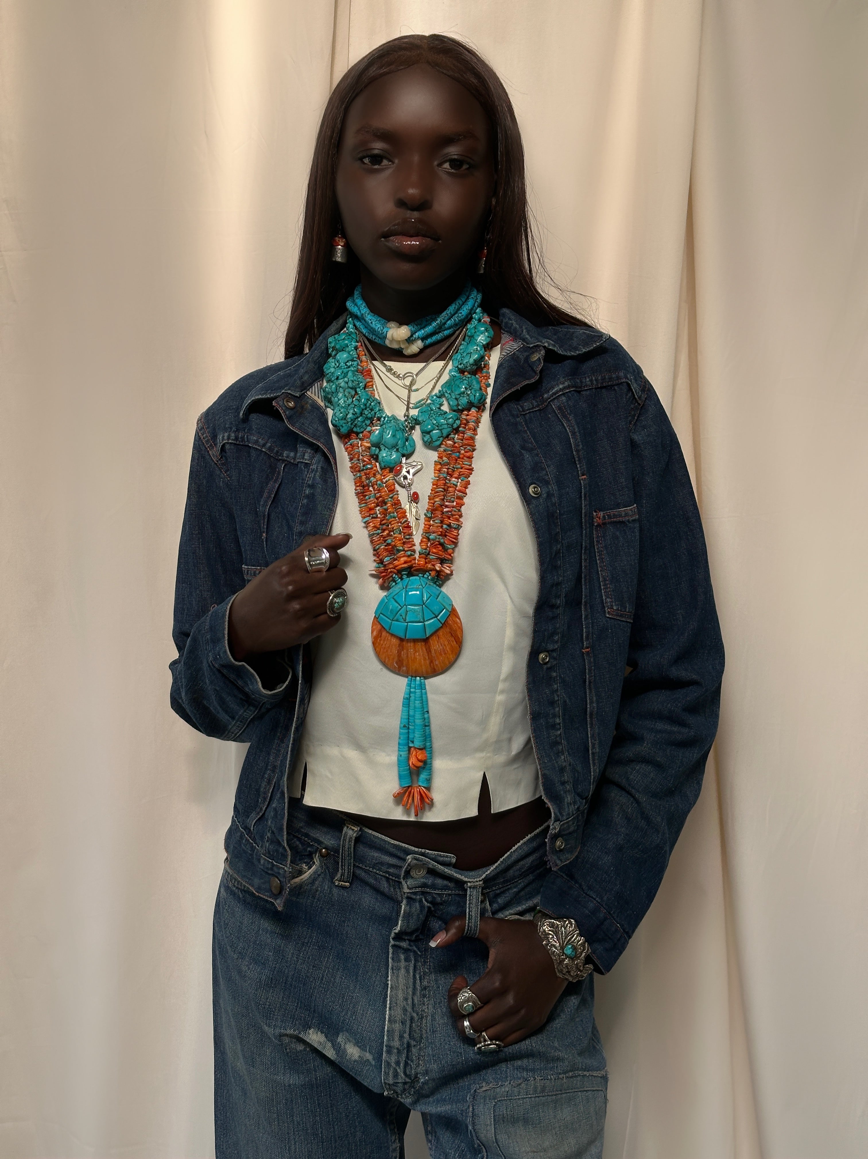 Vintage Navajo Jocla Turquoise and Shell Necklace – Afterlife Boutique