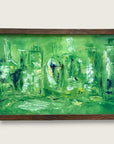 Vintage 1960s Mid-Century Modern Abstract Bar Scene Panoramic Painting | MCM Signed B. Gregor 1965