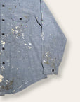 Vintage 1960’s Vintage Chambray Painter Work Shirt | Sears Perma-Prest | Paint Splatter Shirt | Distressed Workwear