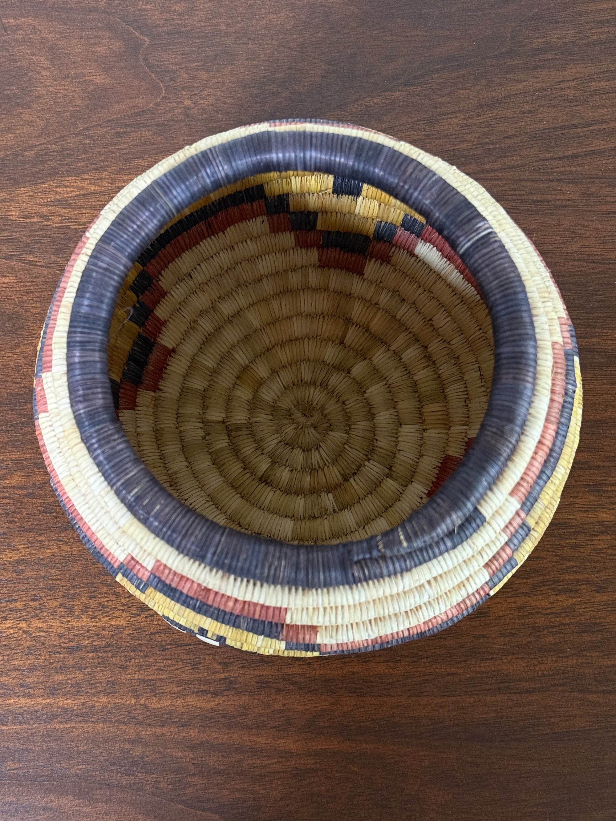 Vintage 1960s Hopi Coiled Pictorial Bowl Handmade Basket | Hopi Native American Basket