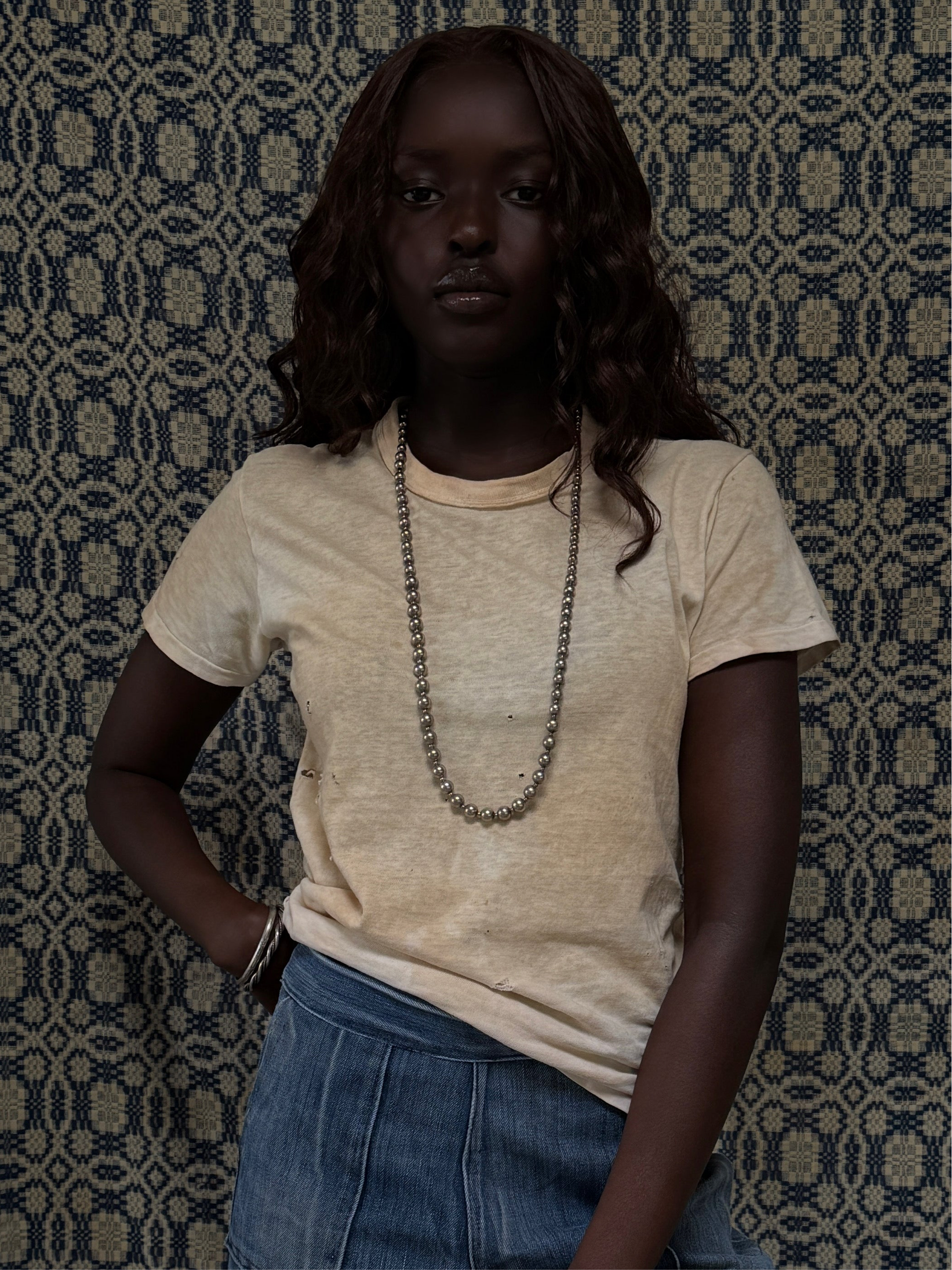 Vintage 1940’s Hanes Distressed Cotton T-Shirt | Heritage Blank Antique White Undershirt