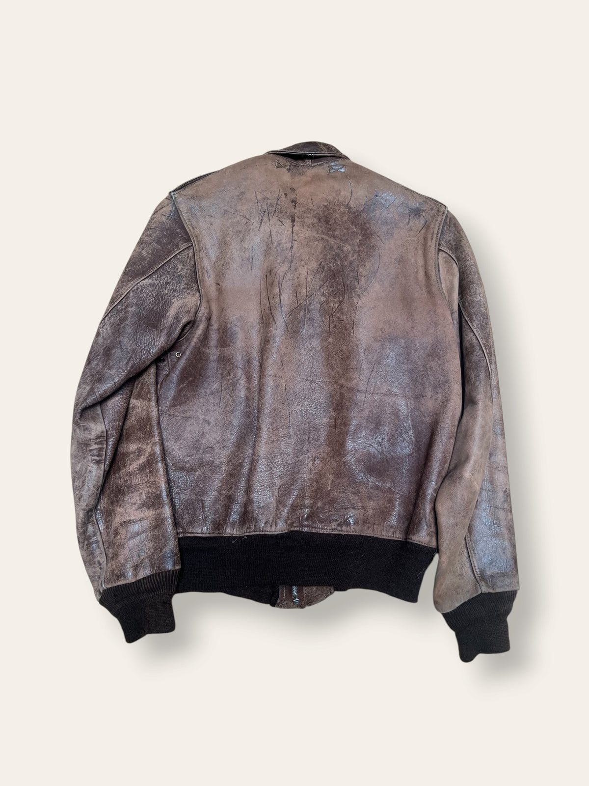 Vintage WWII USAAF A-2 Horsehide Bomber Jacket | 1940s Sz 38 Leather Flight Jacket