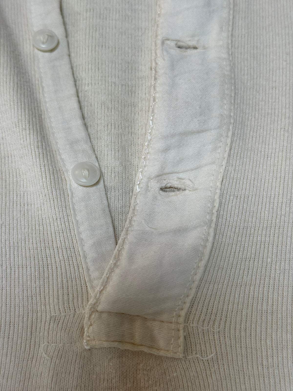Vintage 1940’s Penney’s Cotton Henley Shirt| Heritage Blank Antique White Shirt