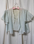 Vintage 1930s Silk-Rayon Butterfly Sleeve Bed Jacket | Silk Lingerie Layering Top