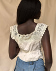 Vintage Early 1900’s Butterfly Crochet Cotton Chemise Camisole