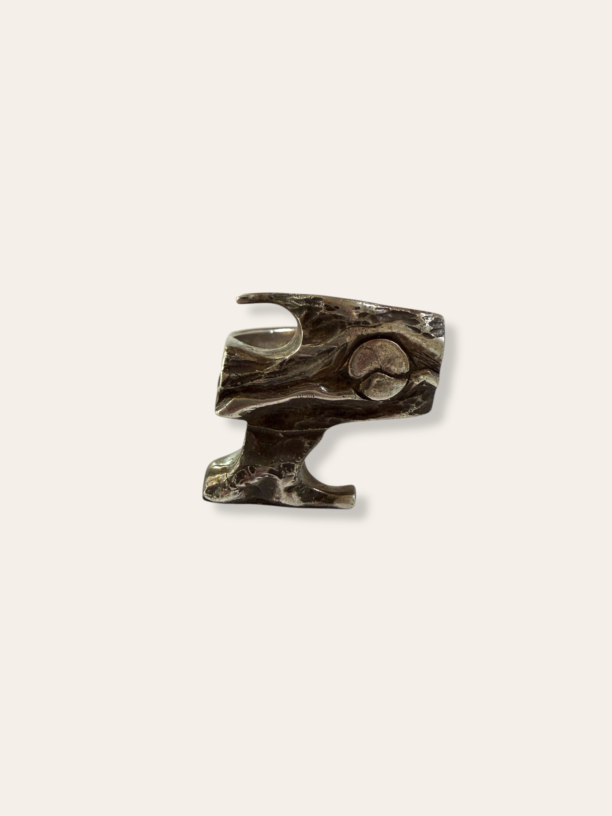 Vintage Modernist Sterling Silver Statement Ring Size 9.5