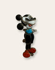 Vintage 1970’s Mickey Mouse Zuni Toons Sterling Silver Inlay Ring Size 6