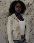Vintage 1930s Buckskin Leather Cossack A-1 Jacket | Vintage Deerskin Sport Coat with Side Buckles