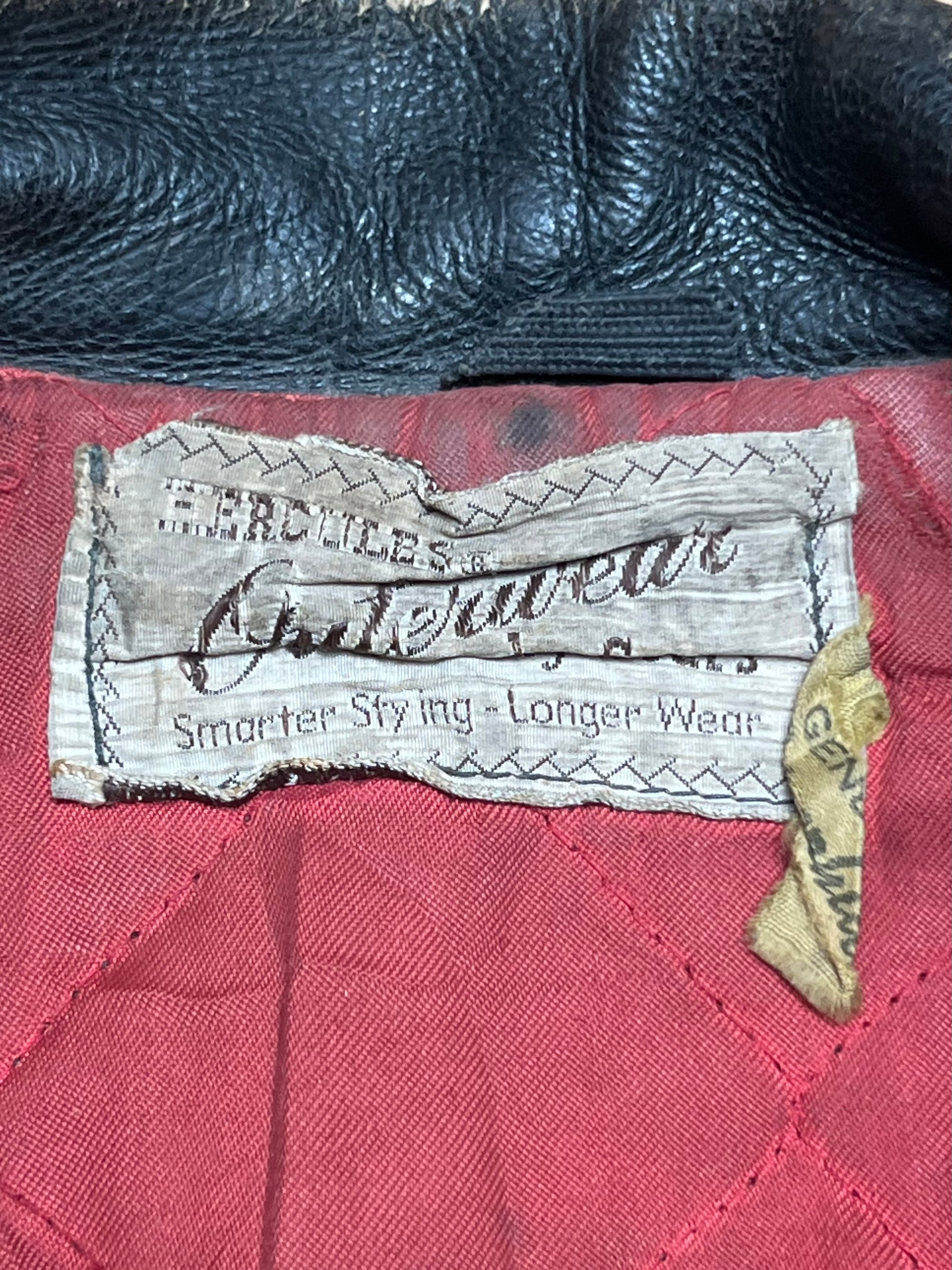 Vintage 1940-50s Hercules 2-Star Steerhide Leather Biker Jacket