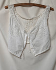 Vintage Early 1900’s Cotton Chemise Tank With Lace Insets