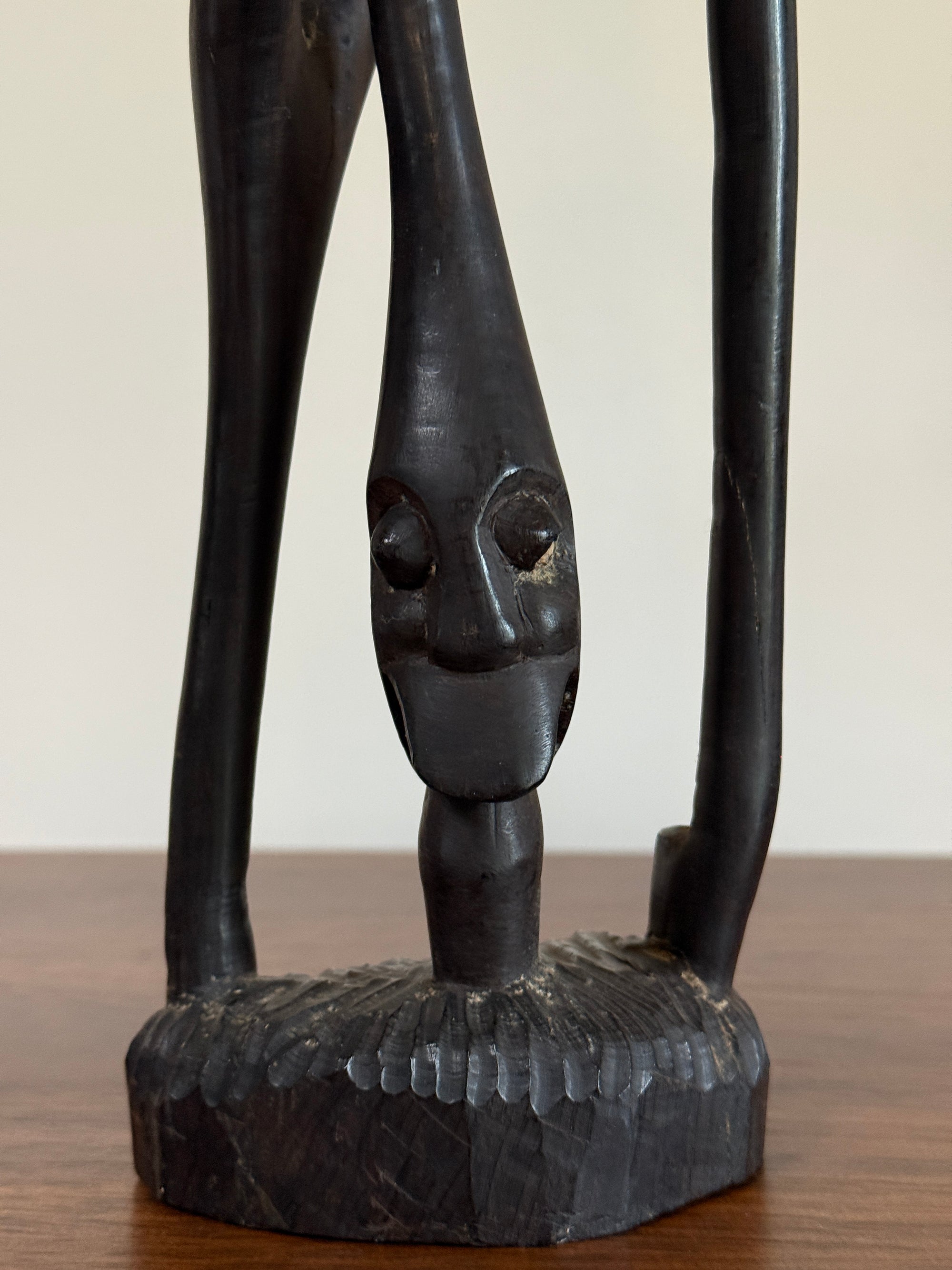 Vintage 1960s Mid-Century Modern Makonde Shetani Spirit Sculpture | Hand-Carved African Blackwood (Mpingo Ebony)
