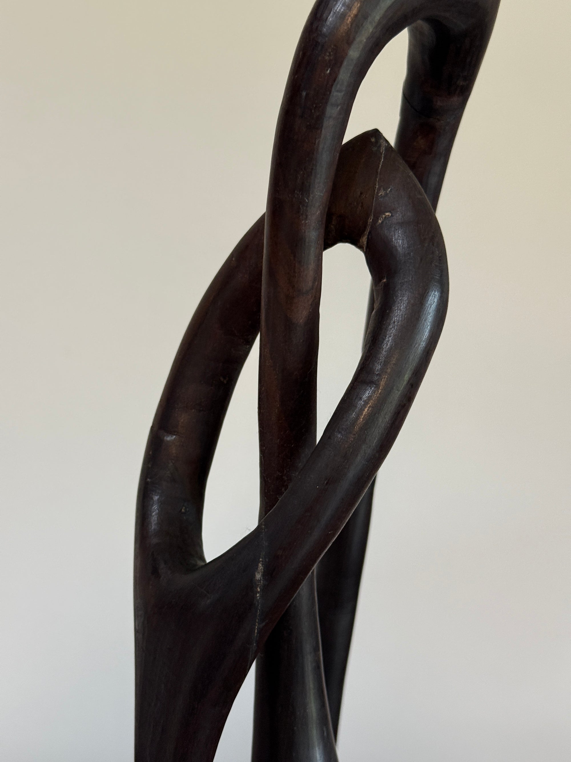 Vintage 1960s Mid-Century Modern Makonde Shetani Spirit Sculpture | Hand-Carved African Blackwood (Mpingo Ebony)
