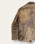 Vintage 1940-50s Windward Horsehide Leather Jacket | Montgomery Ward Brown Belted Back Jacket