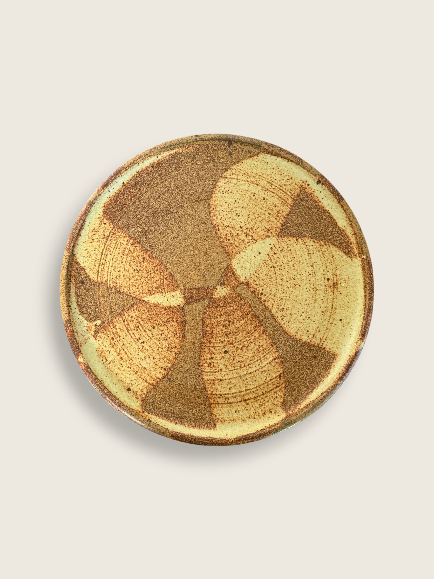 Vintage Studio Pottery Serving Platter | Large Hand Thrown Stoneware Plate| Mid-Century Modern Artisan Ceramic