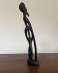 Vintage 1960s Mid-Century Modern Makonde Shetani Spirit Sculpture | Hand-Carved African Blackwood (Mpingo Ebony)