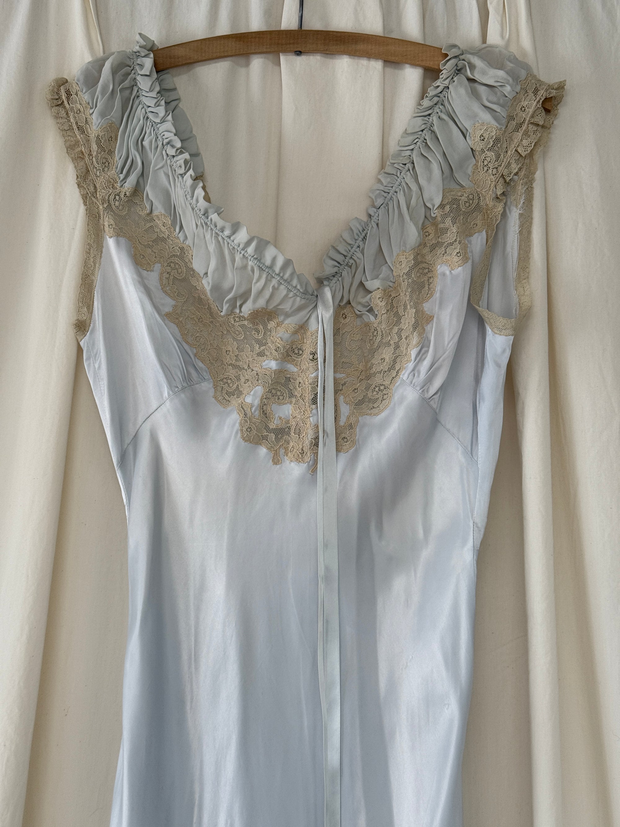 Vintage 1930’s Silk &amp; Lace Slip Dress | Bias Cut Gown