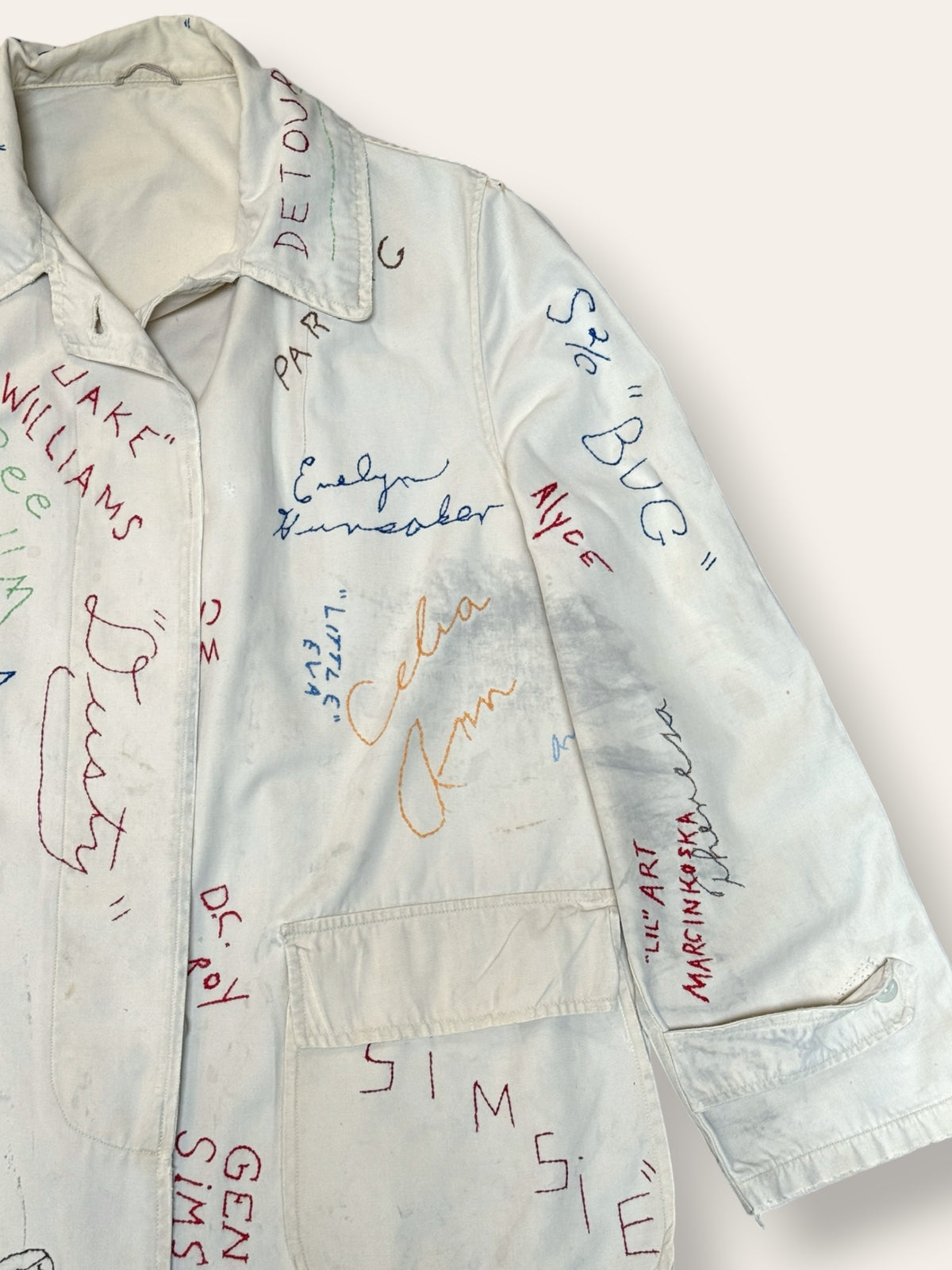 Vintage 1940’s Embroidered Signature Autograph Jacket | Class Autograph Coat