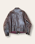 Vintage 1960s Brown Café Racer Motorcycle Leather Jacket