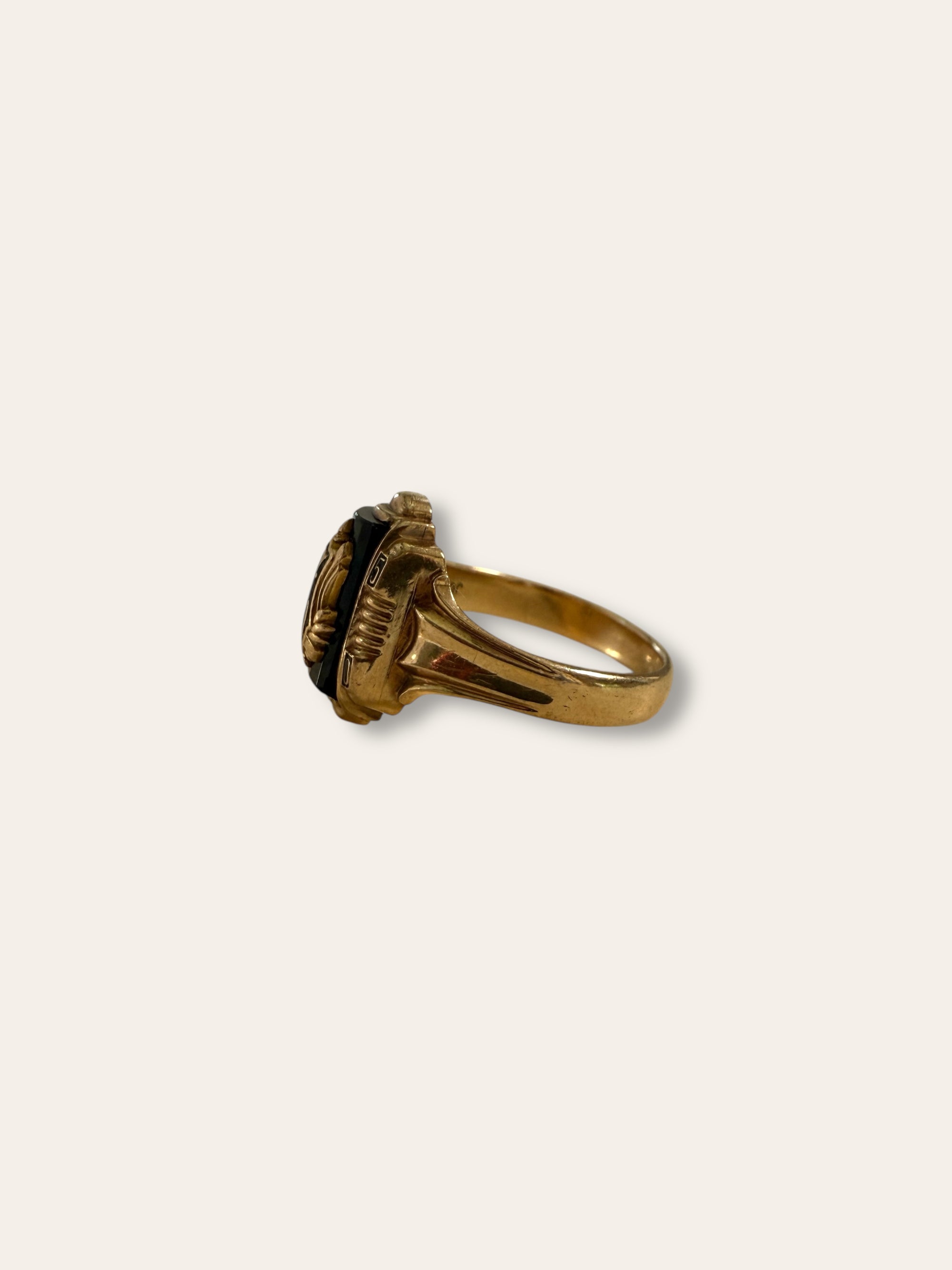 Vintage 1950 Josten 10k Gold Onyx Class Ring Size 6.5