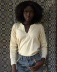 Vintage 1940’s Penney’s Cotton Henley Shirt| Heritage Blank Antique White Shirt