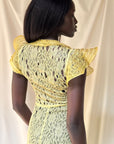 Vintage 1930’s Thrashed Lace Yellow Dress