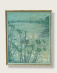 Vintage 1960s Joan Bergevin Mid-Century Modern Impressionist Oil Painting Titled “Evening Retreat” | Vintage MCM Coastal Masterwork Painting