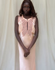 Vintage 1930’s Silk Rayon Bias Cut Lace Slip Dress | Old Hollywood Glamour Keyhole Silk Nightgown