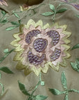 Vintage 1920’s Manton De Manila Silk Embroidered Long Fringe Piano Shawl | Romantic Floral Pastel